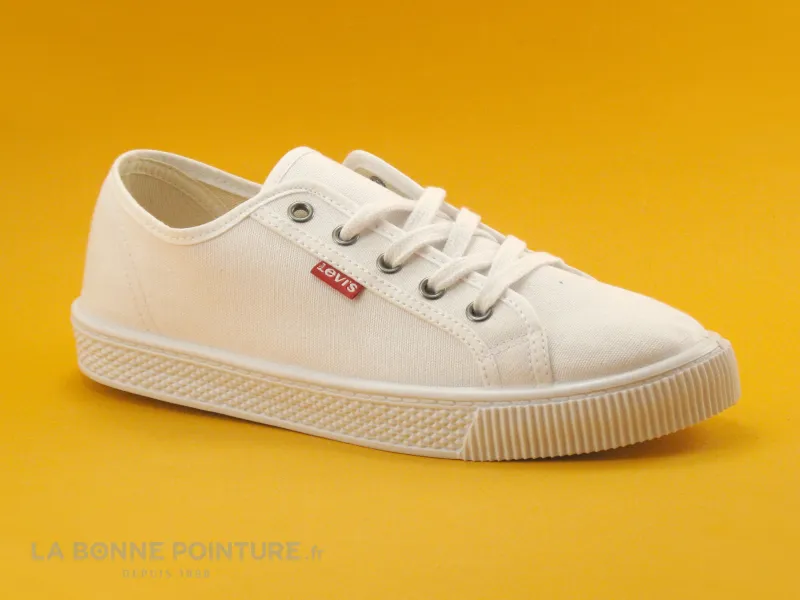 Achat chaussures Levi's Femme Chaussure en Toile, vente Levis MALIBU BEACH Brilliant white - Basket toile blanche