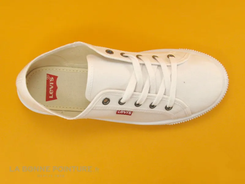 Achat chaussures Levi's Femme Chaussure en Toile, vente Levis MALIBU BEACH Brilliant white - Basket toile blanche