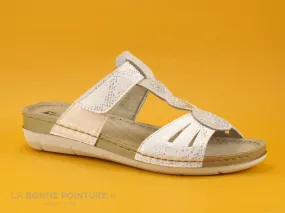 Achat chaussures Moran's Femme Mule, vente Morans MEMBOISE - Blanc - Gris - Mule Femme avec bride a scratch