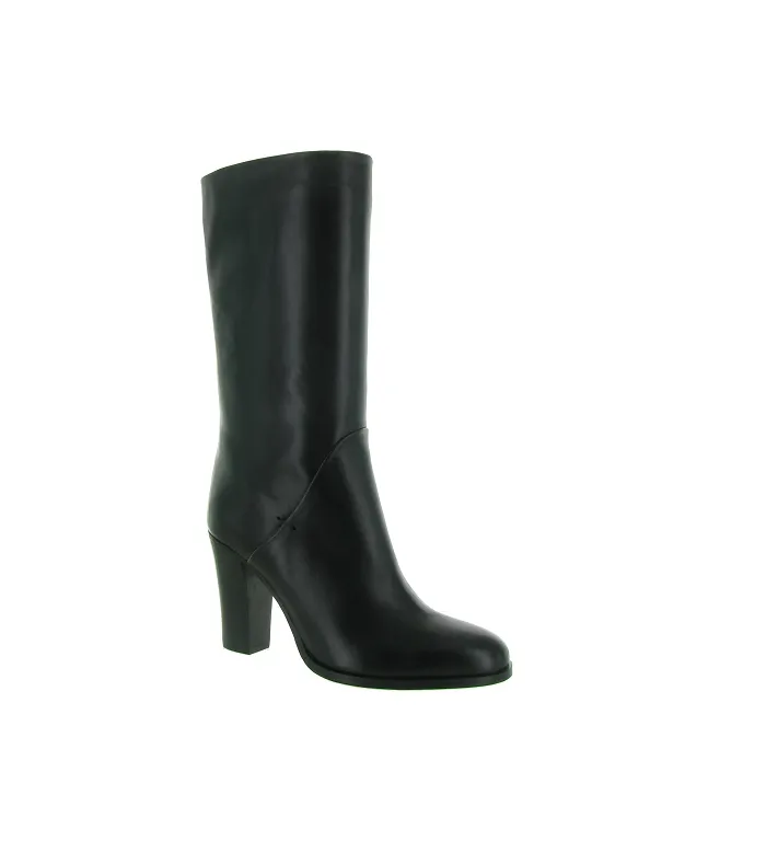 bottes - Cavalières - femme - Cuir - Noir - Julie dee