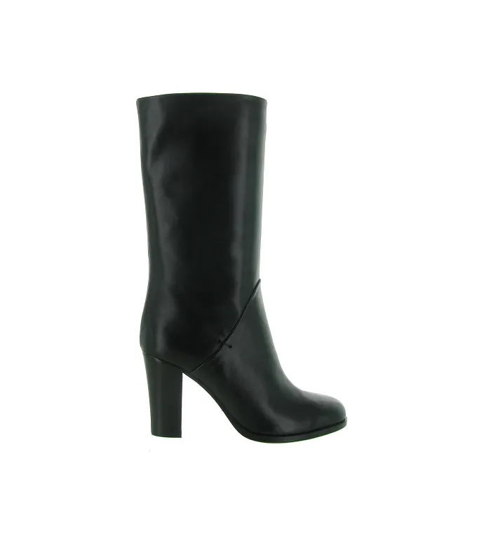 bottes - Cavalières - femme - Cuir - Noir - Julie dee