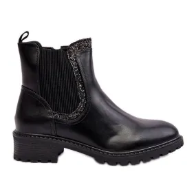 Bottines Chelsea femme à tige basse et talon plat, Noir Kassona le noir