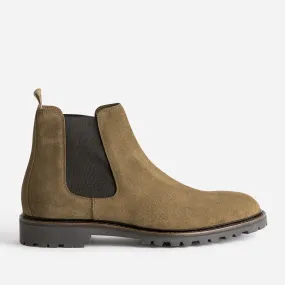 Chelsea boots beige foncé en cuir velours - Boots Homme | ERAM