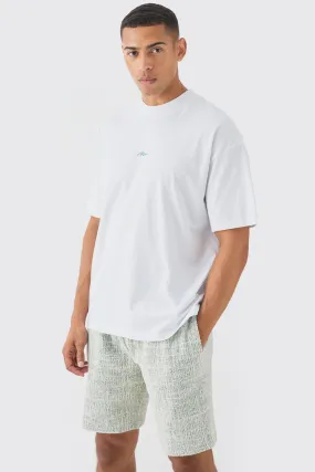 Ensemble oversize à col montant avec t-shirt et short texturé - MAN