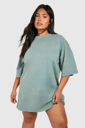 Grande taille - Robe t-shirt oversize délavée