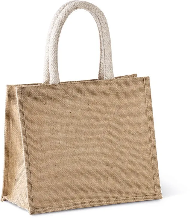 Kimood KI0273 - Sac style cabas en toile de jute - modèle moyen