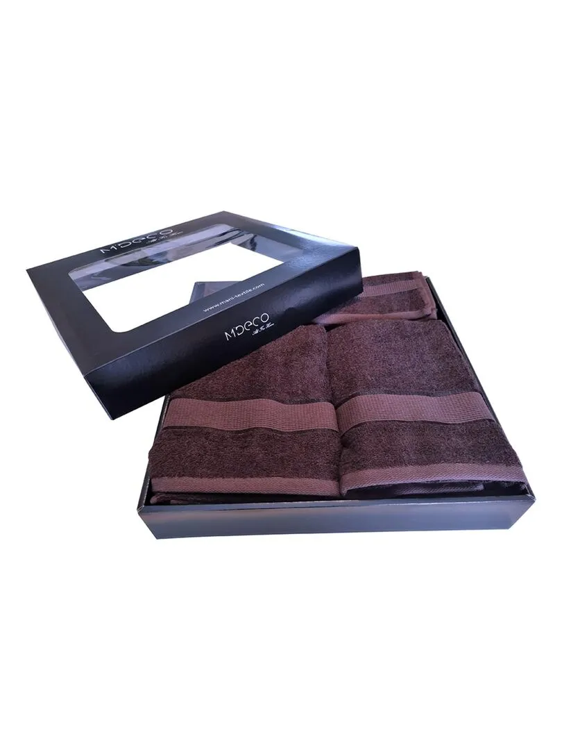 Lot de Serviette en Bambou Marron - Marron