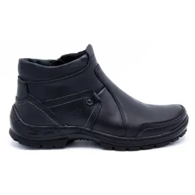 Olivier Bottes d'hiver en cuir pour hommes 352MP noir le noir