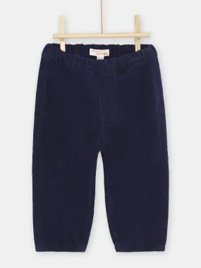 Pantalon en velours bleu foncé bébé garçon