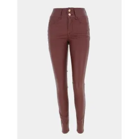 Pantalon enduit skinny double up 346 bordeau femme - Tiffosi | wimod