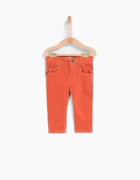 Pantalon orange en velours bébé garçon