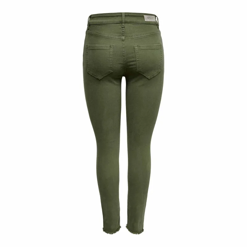 Pantalon skinny fit coton poches effiloché chevilles Femme ONLY à 