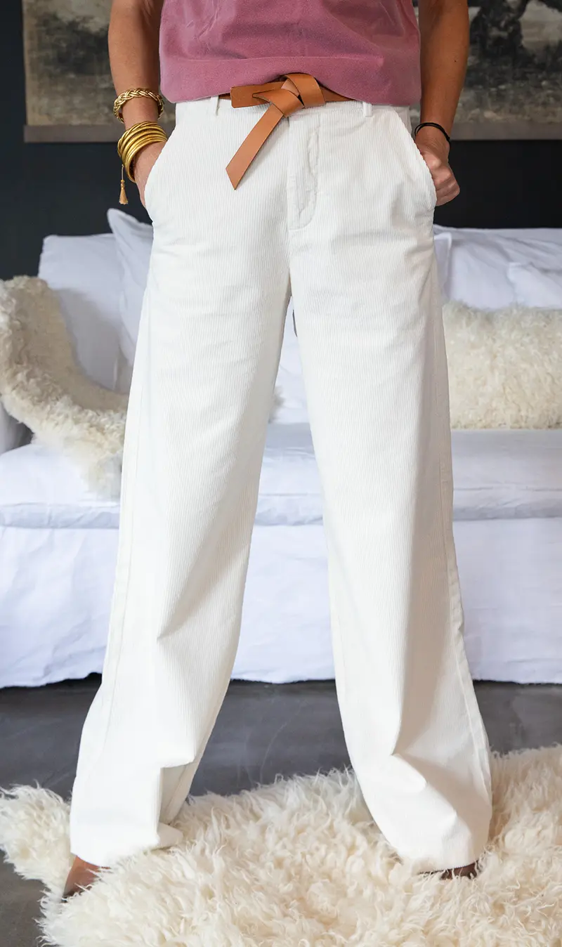 Pantalon Velours Pacifie Aspen Blanc - Hod Paris | Les Chiquettes