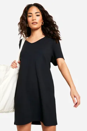 Petite - Robe t-shirt oversize basique à col V