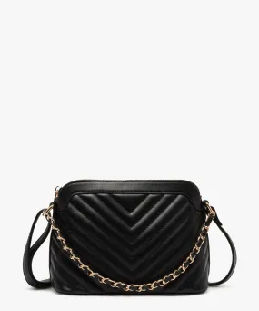 sac a bandouliere matelasse avec anse chaine femme noir standard cabas - grand volume