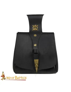 Sac banane Cortesano del Rey en cuir noir ⚔️ Boutique Épées