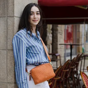 Sac bandoulière en raphia orange - Abro - Scarpe