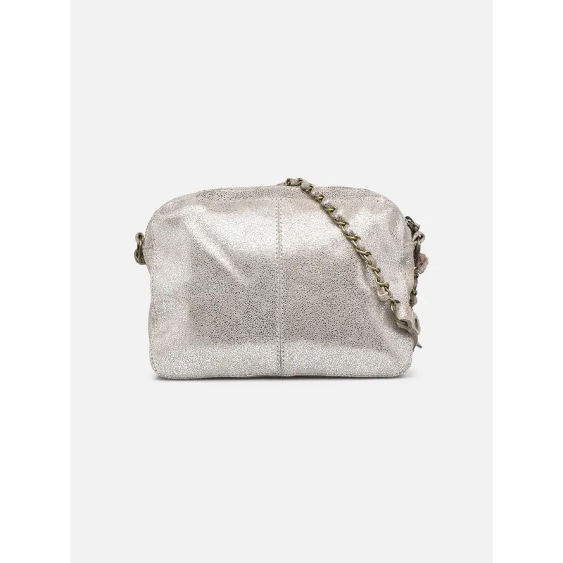 Sac bandoulière naina large argenté femme - Pieces | wimod