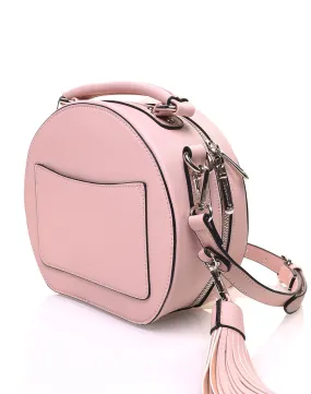 Sac bandoulière rond rigide type mallette rose pale