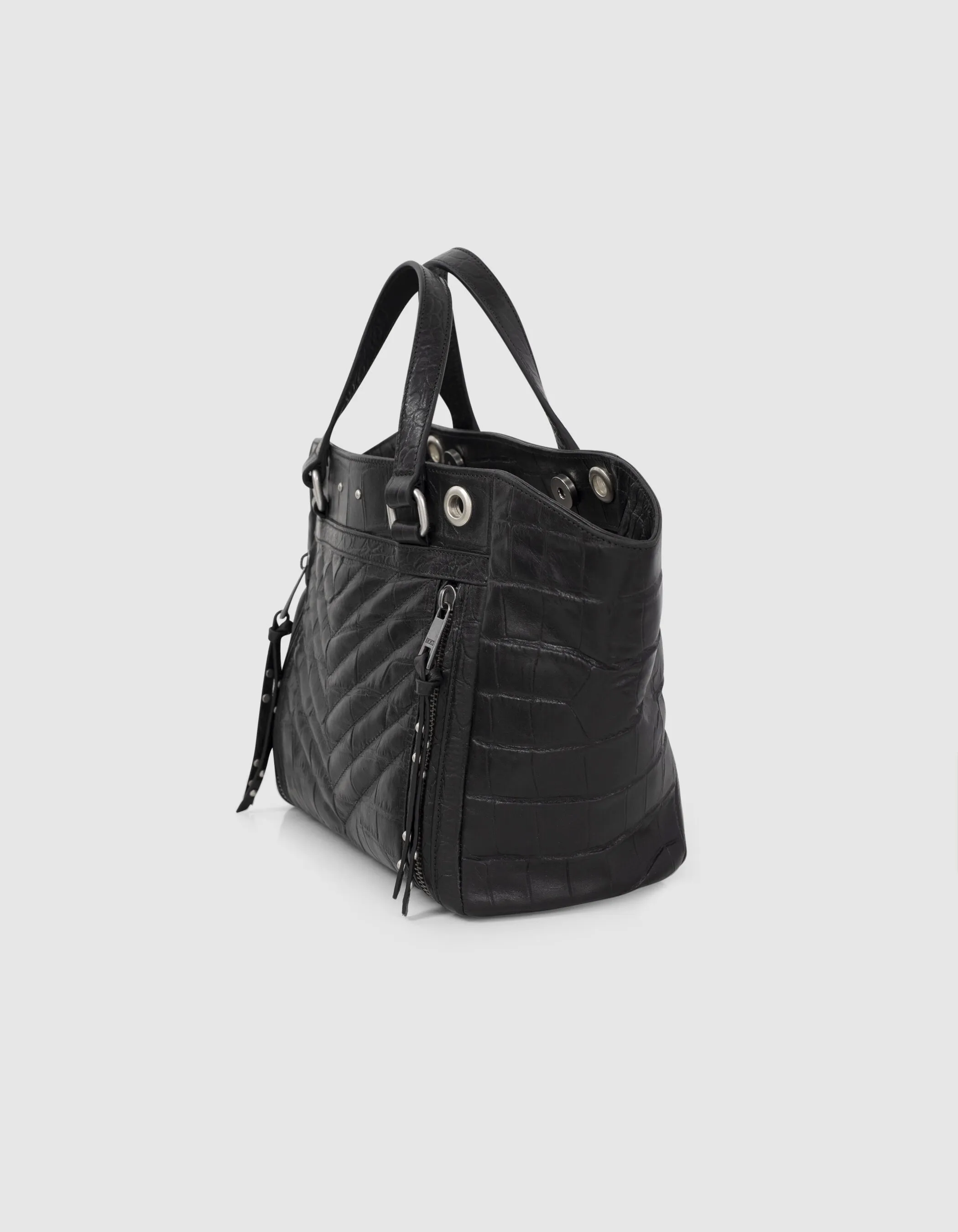 Sac cabas 1440 MEDIUM CROCO matelassé chevron femme