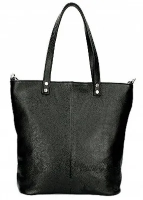 Sac cabas cuir femme noir