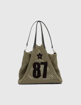 Sac cabas en corde The Skipper Military kaki et noir femme