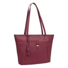 Sac cabas porté épaule A4 Cuir NOOR Bordeaux | 3 Suisses