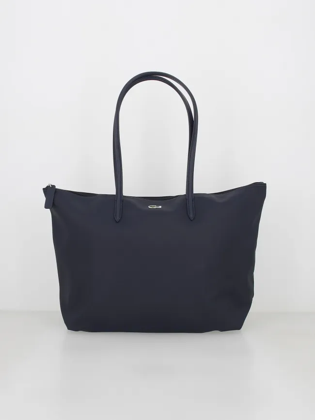 Sac cabas zippé bleu marine femme - Lacoste | wimod