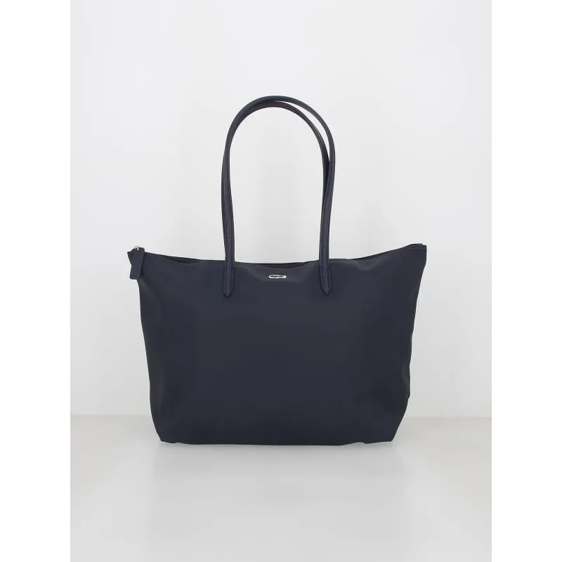 Sac cabas zippé bleu marine femme - Lacoste | wimod