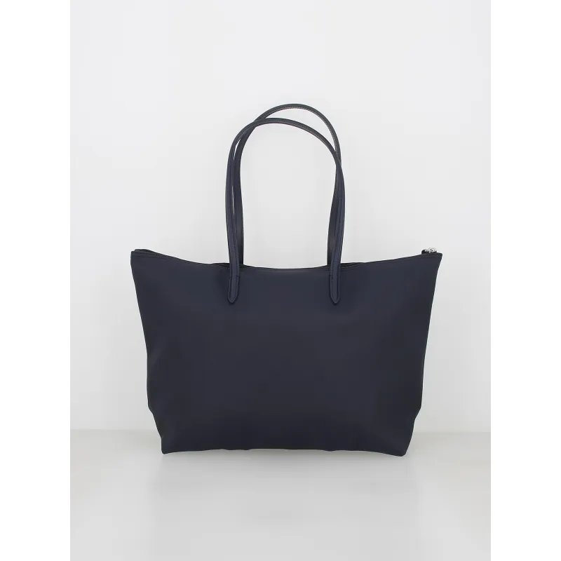 Sac cabas zippé bleu marine femme - Lacoste | wimod