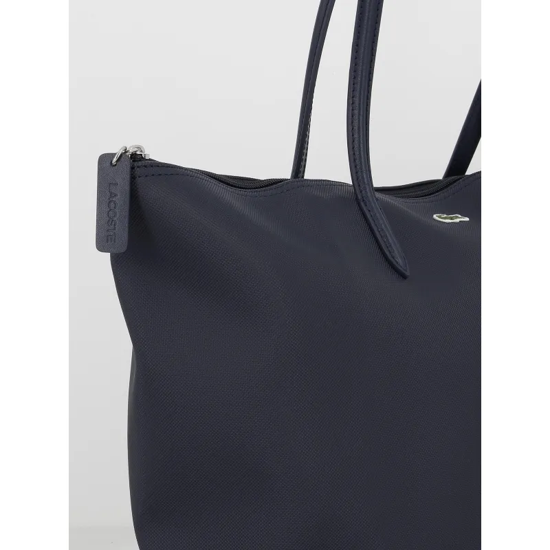 Sac cabas zippé bleu marine femme - Lacoste | wimod