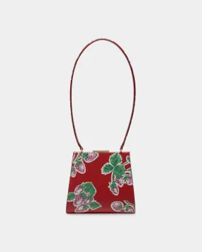 Sac D’épaule Deco En Cuir Imprimé Strawberry