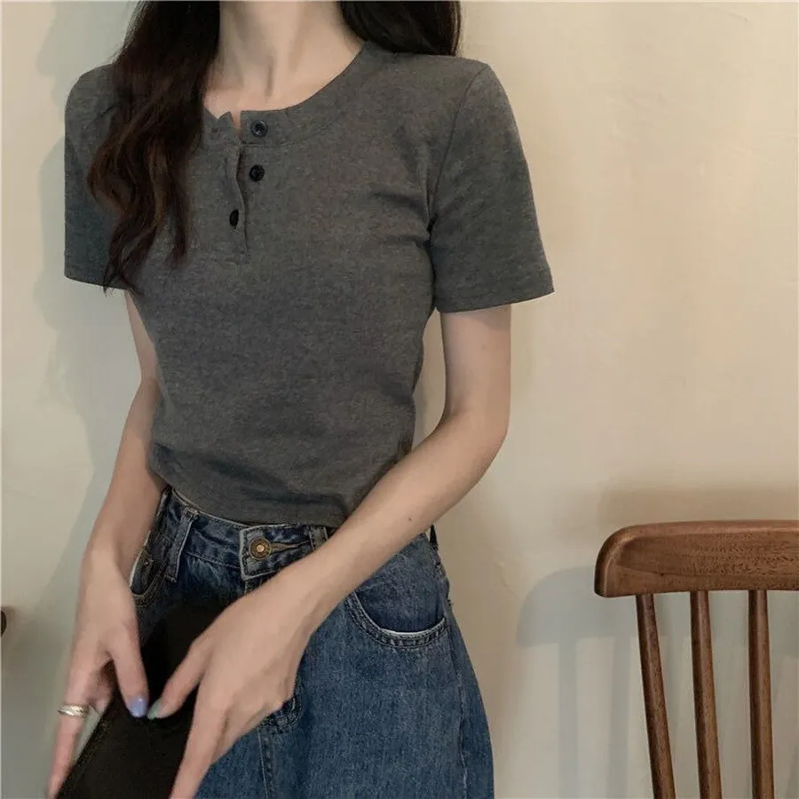 Solid Casual Skinny White Slim Female Tops