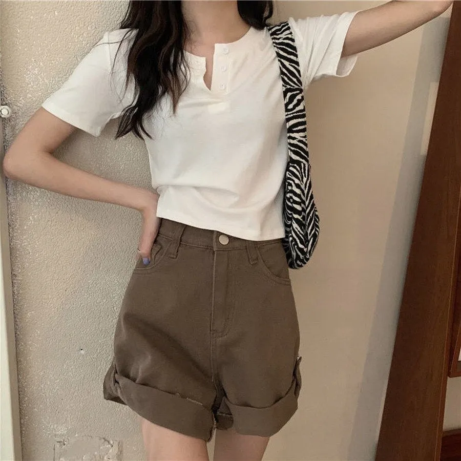 Solid Casual Skinny White Slim Female Tops