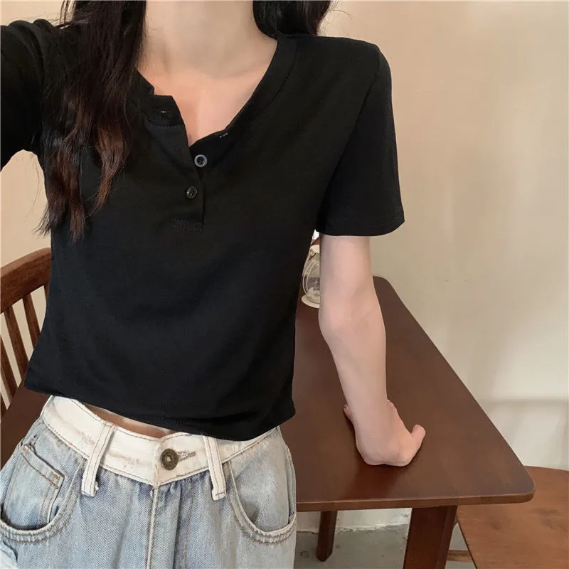 Solid Casual Skinny White Slim Female Tops