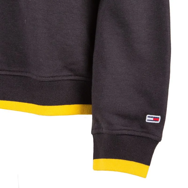 Sweat oversize noir et jaune avec logo brodé Femme TOMMY HILFIGER à 