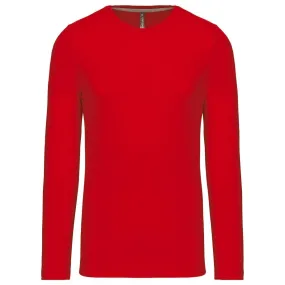 T-shirt manches longues col rond - K359 - rouge - homme 