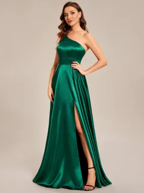 Taille personnalisée Robe de bal une épaule longue en satin une ligne