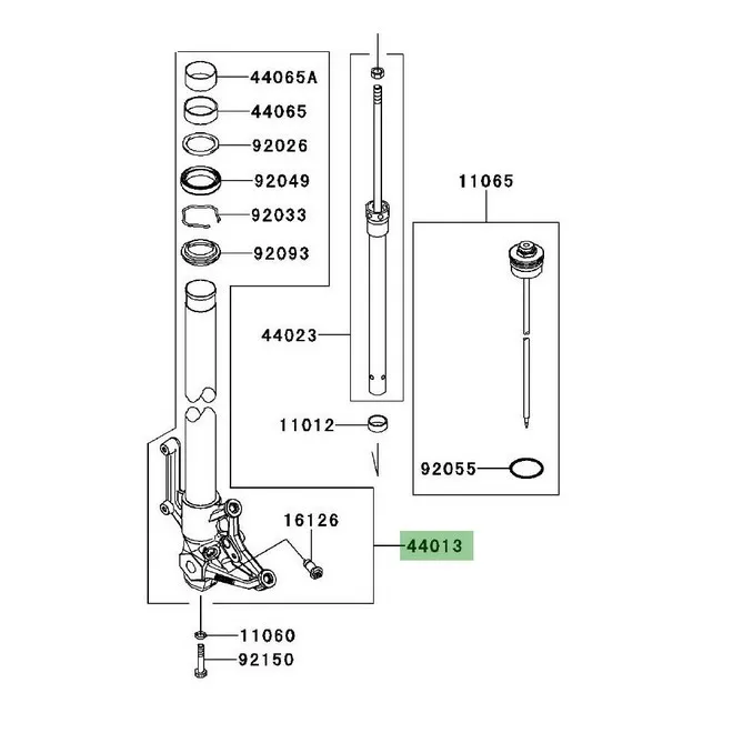 Tube de fourche Kawasaki Z1000 (2010-2013) | Moto Shop 35