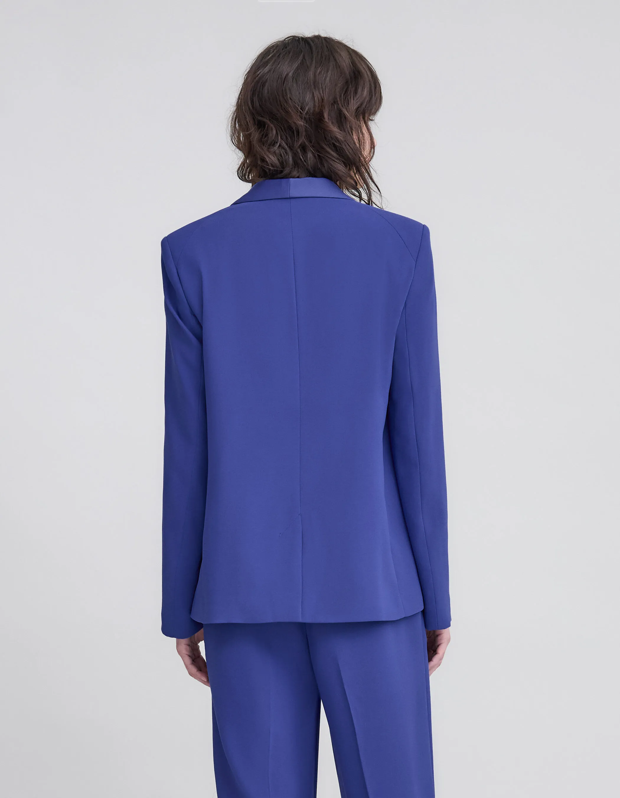 Veste de costume bleu roi oversize col châle Femme